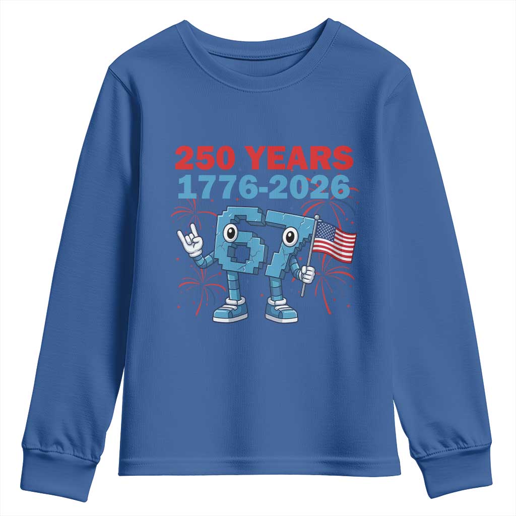 250th America Anniversary Youth Sweatshirt Funny Italian Brainrot Meme 4th of July