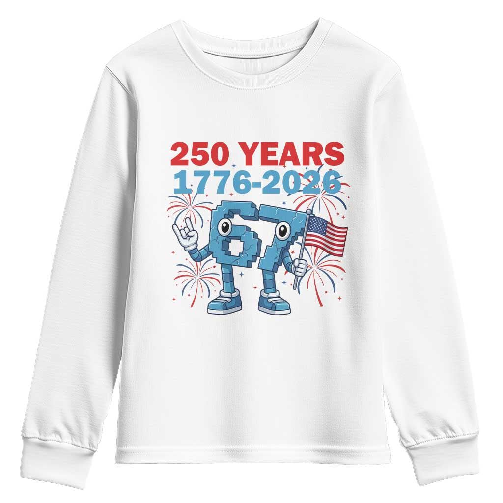 250th America Anniversary Youth Sweatshirt Funny Italian Brainrot Meme 4th of July
