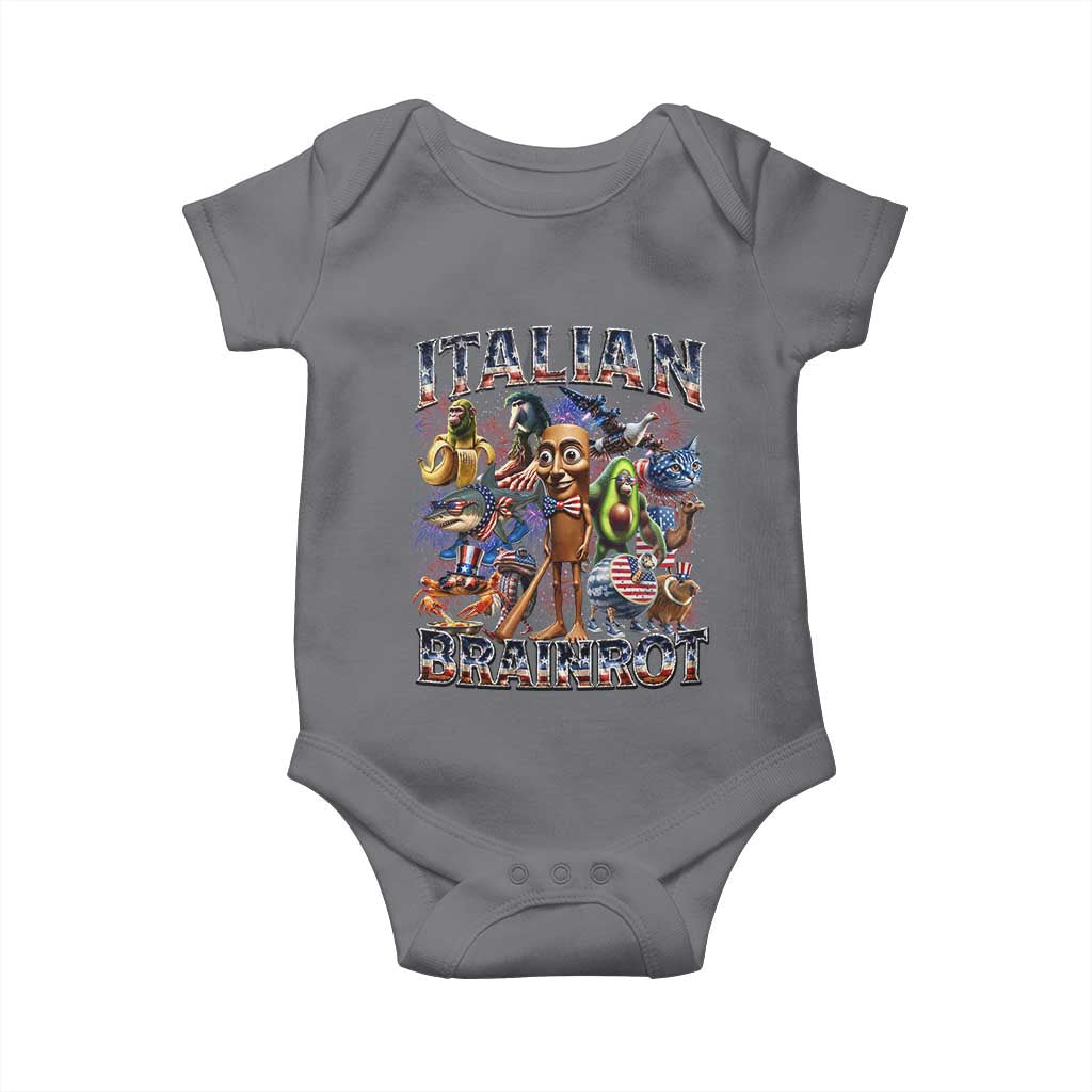 Funny Italian Brainrot Meme 4th of July Baby Onesie