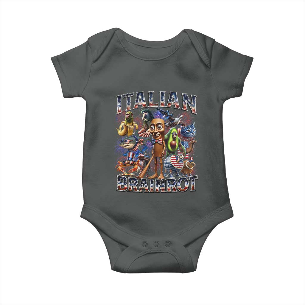 Funny Italian Brainrot Meme 4th of July Baby Onesie