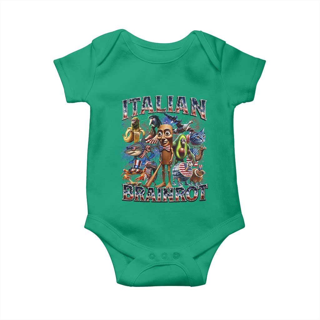 Funny Italian Brainrot Meme 4th of July Baby Onesie