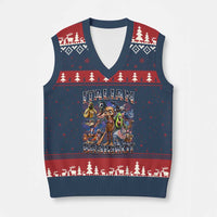 Funny Italian Brainrot Meme 4th of July V-Neck Knit Sweater Vest