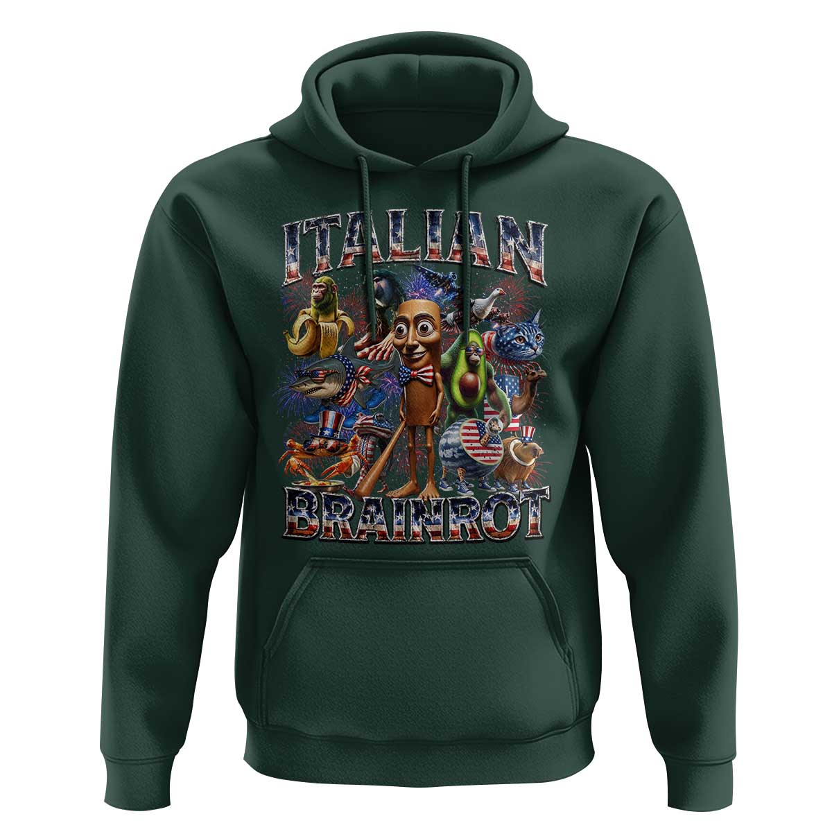 Funny Italian Brainrot Meme 4th of July Hoodie