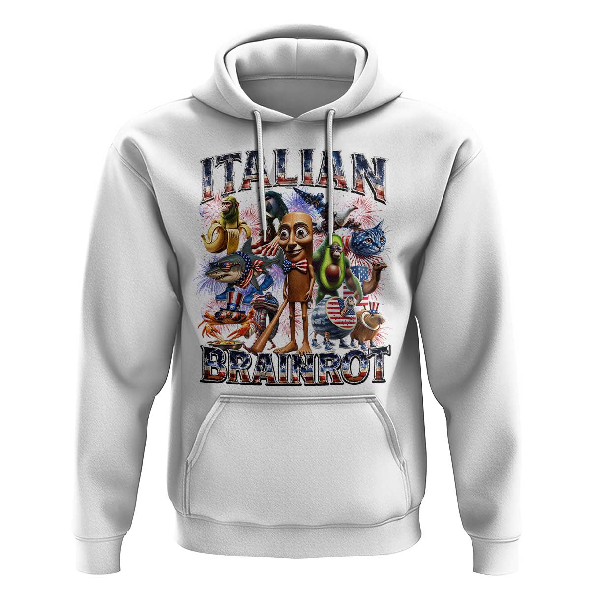 Funny Italian Brainrot Meme 4th of July Hoodie