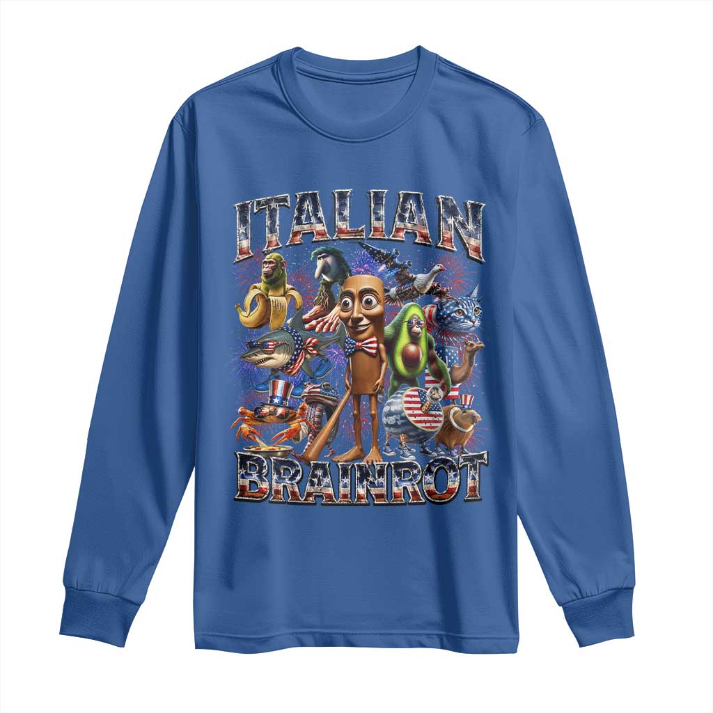 Funny Italian Brainrot Meme 4th of July Long Sleeve Shirt