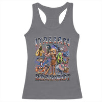 Funny Italian Brainrot Meme 4th of July Racerback Tank Top