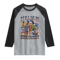 Funny Italian Brainrot Meme 4th of July Raglan Shirt
