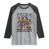 Funny Italian Brainrot Meme 4th of July Raglan Shirt