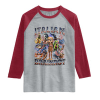 Funny Italian Brainrot Meme 4th of July Raglan Shirt