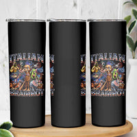 Funny Italian Brainrot Meme 4th of July Skinny Tumbler