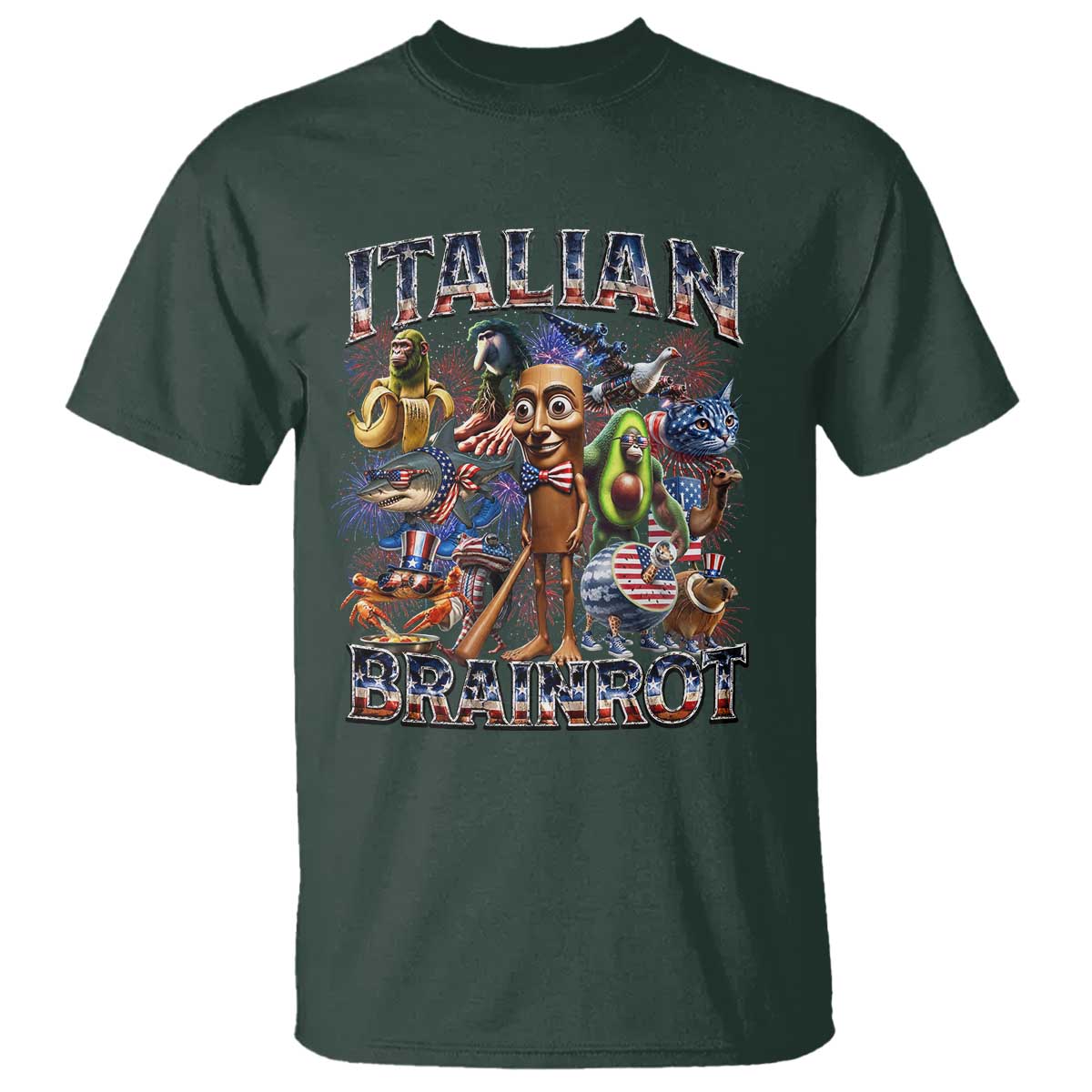 Funny Italian Brainrot Meme 4th of July T Shirt