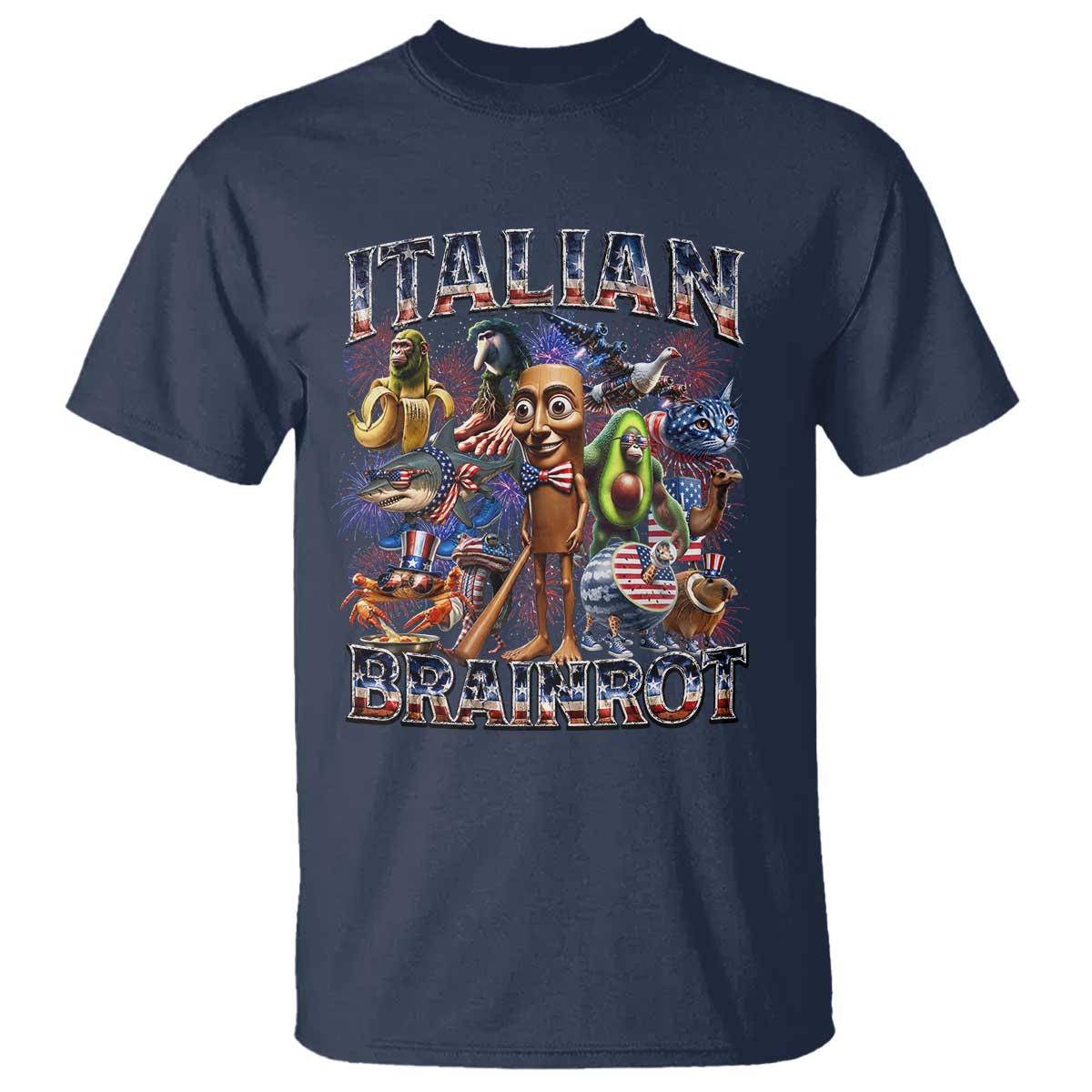 Funny Italian Brainrot Meme 4th of July T Shirt