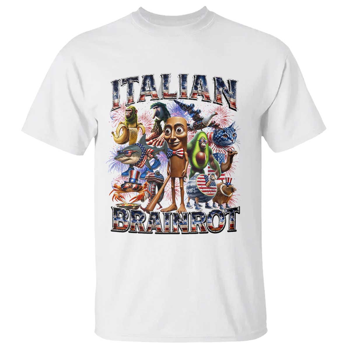 Funny Italian Brainrot Meme 4th of July T Shirt