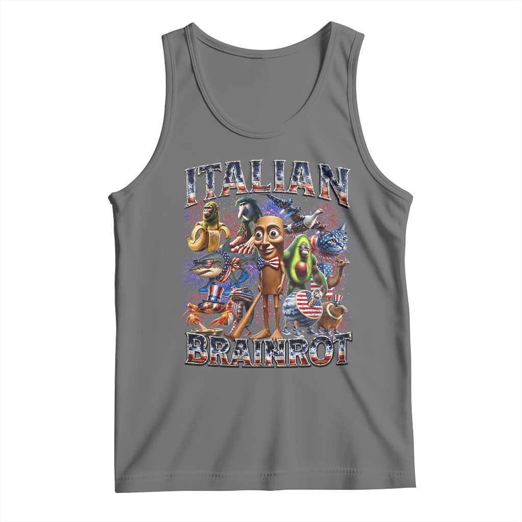 Funny Italian Brainrot Meme 4th of July Tank Top