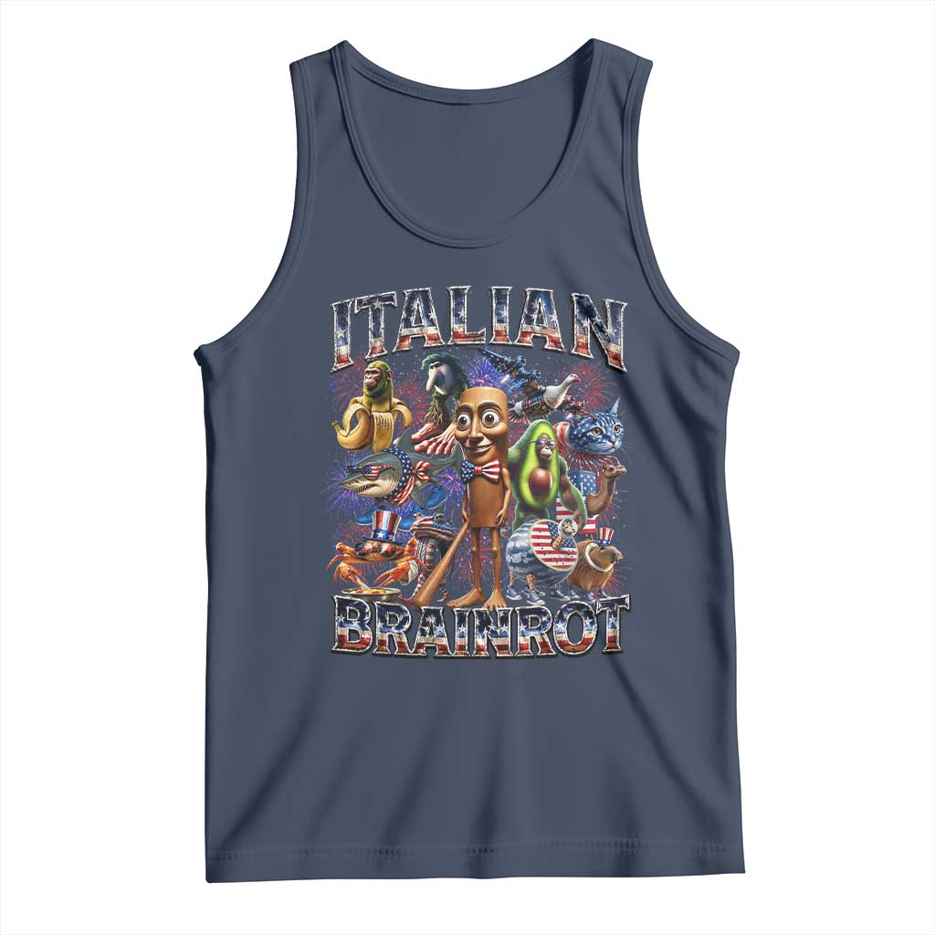 Funny Italian Brainrot Meme 4th of July Tank Top