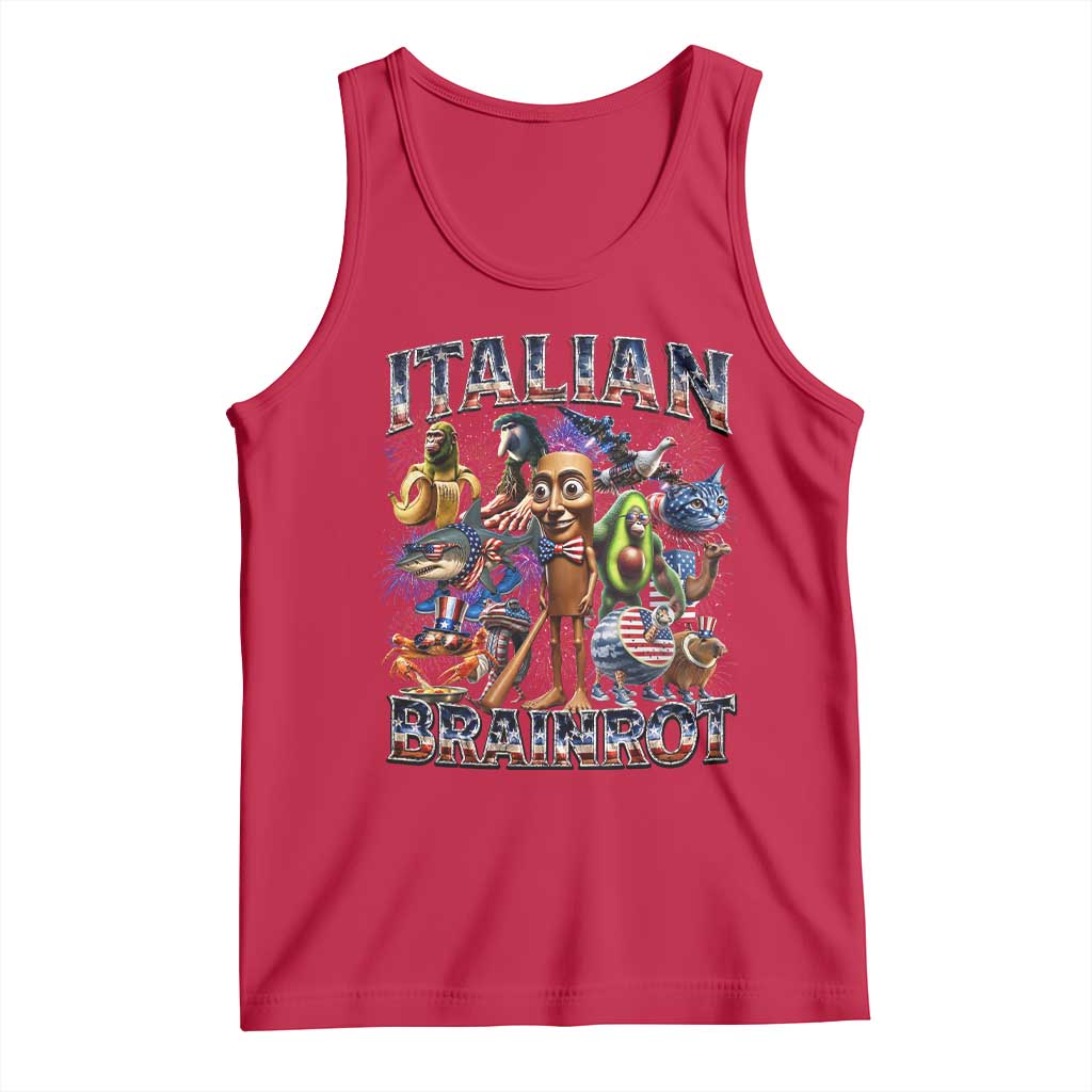 Funny Italian Brainrot Meme 4th of July Tank Top