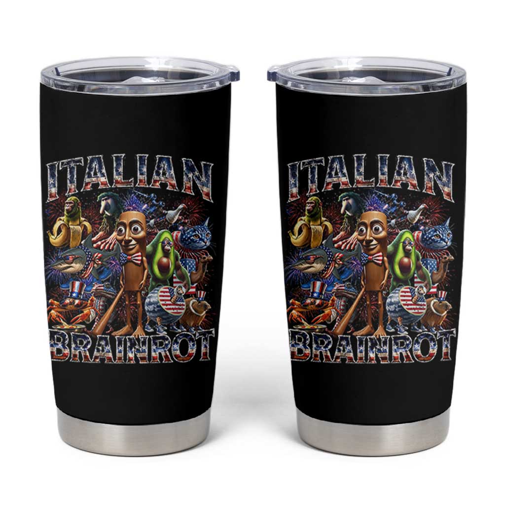 Funny Italian Brainrot Meme 4th of July Tumbler Cup