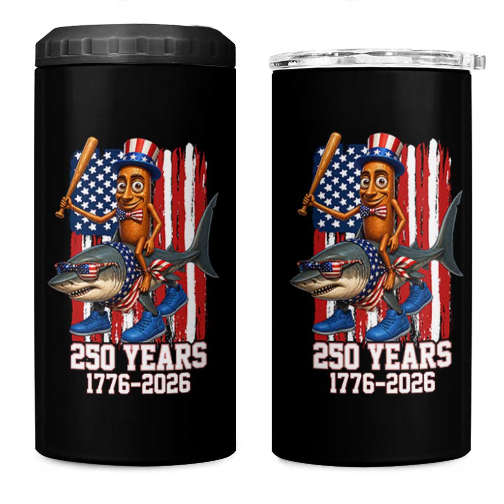 250th America Anniversary 4 in 1 Can Cooler Tumbler Funny Tung Tung Tung Sahur Tralalero Tralala 4th of July