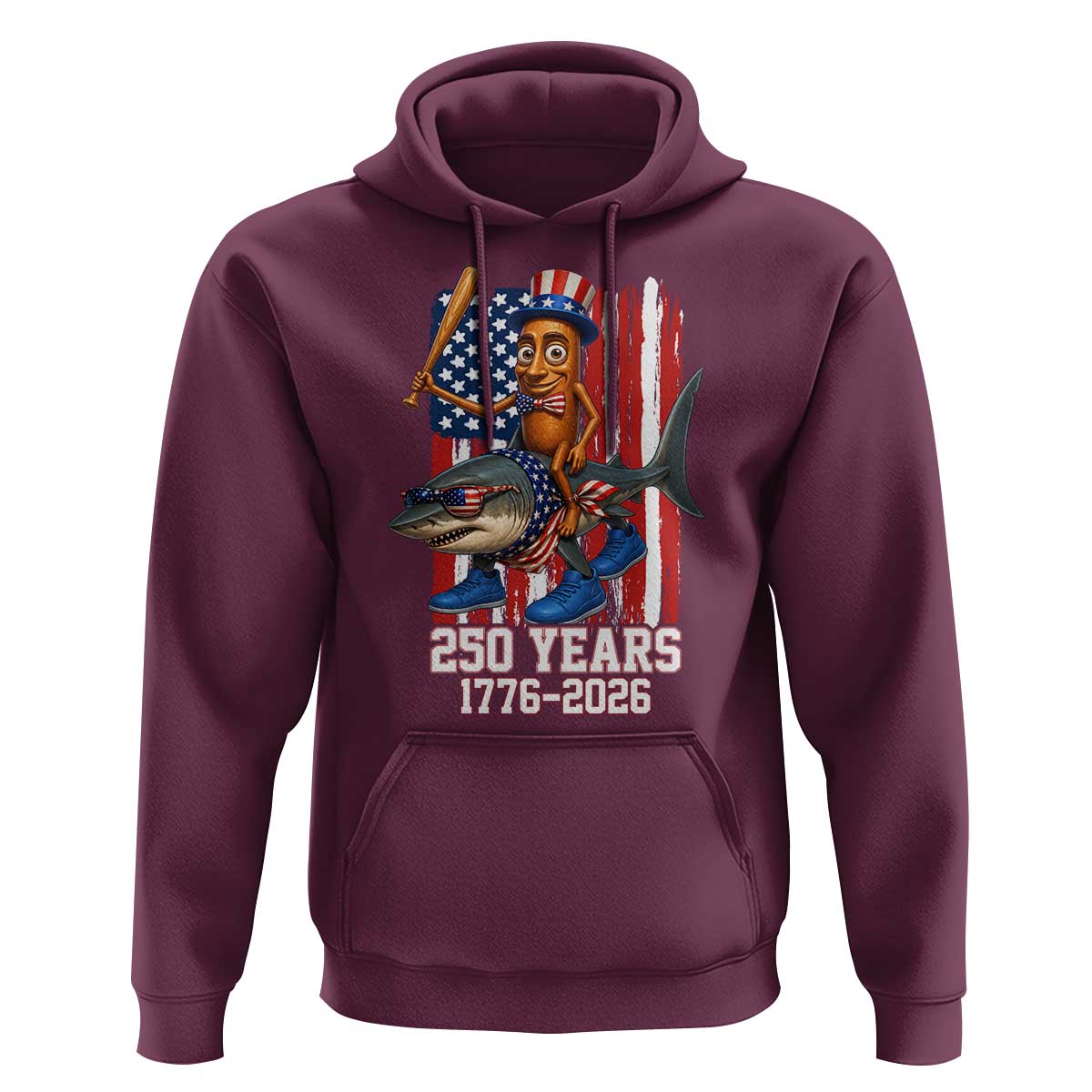 250th America Anniversary Hoodie Funny Tung Tung Tung Sahur Tralalero Tralala 4th of July