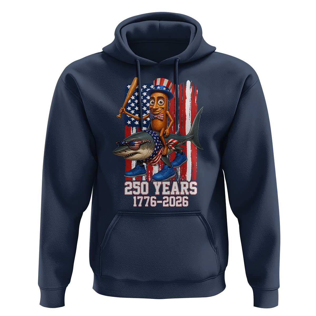 250th America Anniversary Hoodie Funny Tung Tung Tung Sahur Tralalero Tralala 4th of July