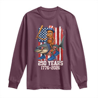 250th America Anniversary Long Sleeve Shirt Funny Tung Tung Tung Sahur Tralalero Tralala 4th of July