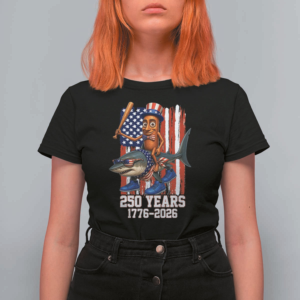250th America Anniversary T Shirt For Women Funny Tung Tung Tung Sahur Tralalero Tralala 4th of July