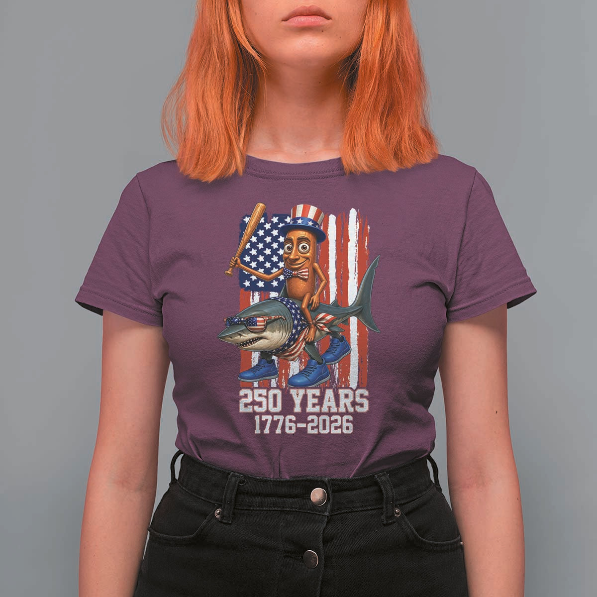250th America Anniversary T Shirt For Women Funny Tung Tung Tung Sahur Tralalero Tralala 4th of July