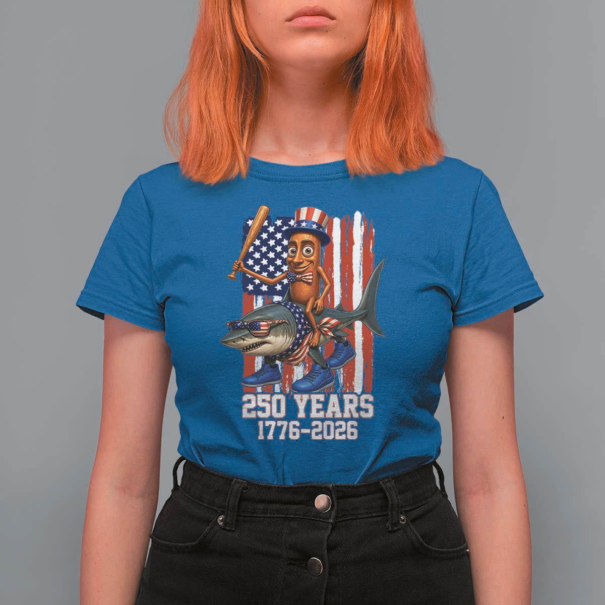 250th America Anniversary T Shirt For Women Funny Tung Tung Tung Sahur Tralalero Tralala 4th of July
