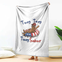 Tung Tung Tung Sahur Italian Brainrot 4th of July Throw Blanket