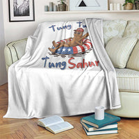 Tung Tung Tung Sahur Italian Brainrot 4th of July Throw Blanket