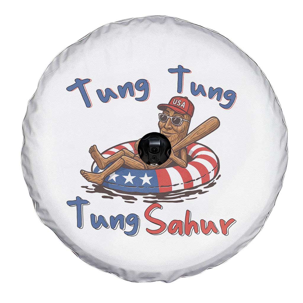 Tung Tung Tung Sahur Italian Brainrot 4th of July Spare Tire Cover