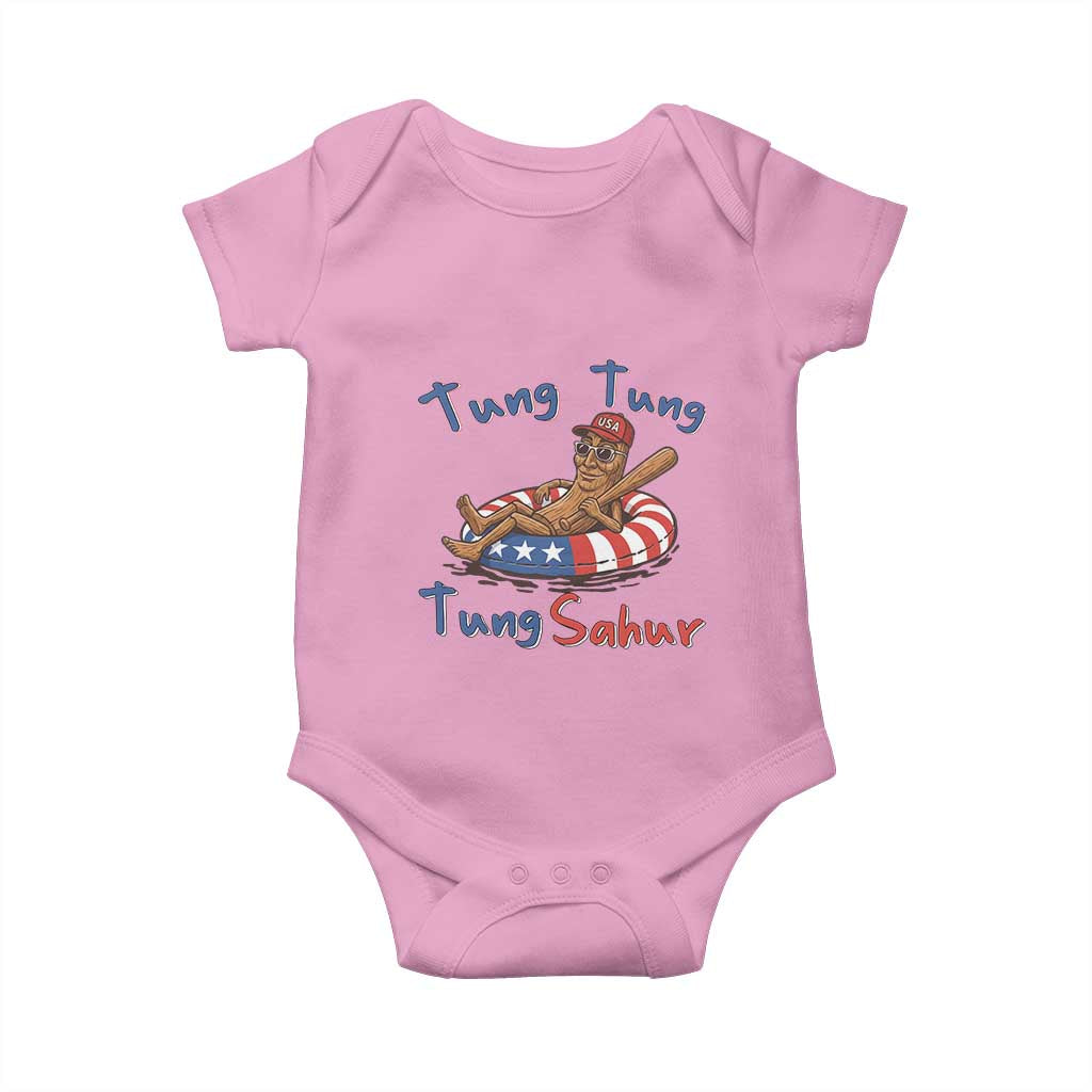 Tung Tung Tung Sahur Italian Brainrot 4th of July Baby Onesie