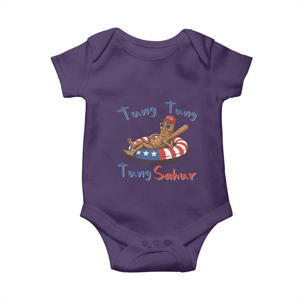 Tung Tung Tung Sahur Italian Brainrot 4th of July Baby Onesie