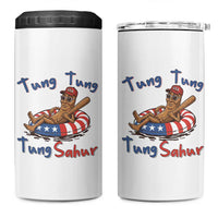 Tung Tung Tung Sahur Italian Brainrot 4th of July 4 in 1 Can Cooler Tumbler