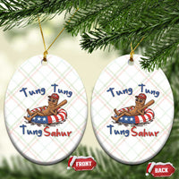 Tung Tung Tung Sahur Italian Brainrot 4th of July Ceramic Ornament