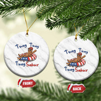 Tung Tung Tung Sahur Italian Brainrot 4th of July Ceramic Ornament