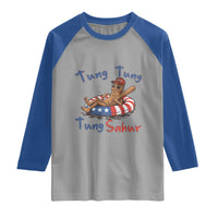 Tung Tung Tung Sahur Italian Brainrot 4th of July Raglan Shirt