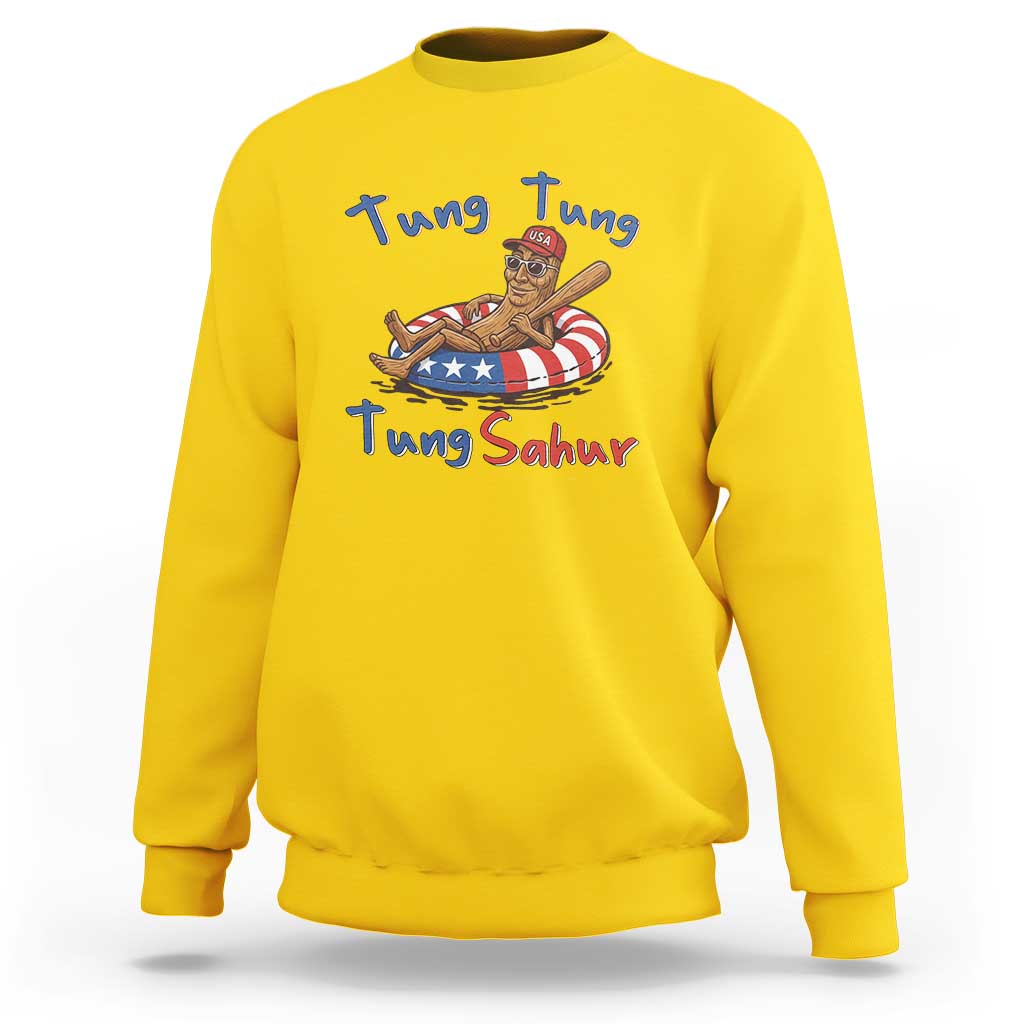 Tung Tung Tung Sahur Italian Brainrot 4th of July Sweatshirt