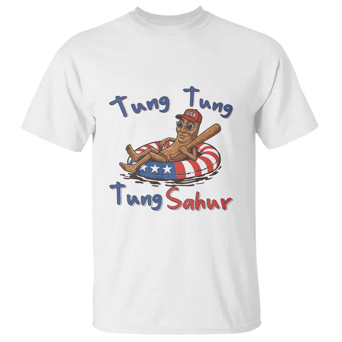 Tung Tung Tung Sahur Italian Brainrot 4th of July T Shirt