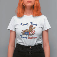 Tung Tung Tung Sahur Italian Brainrot 4th of July T Shirt For Women