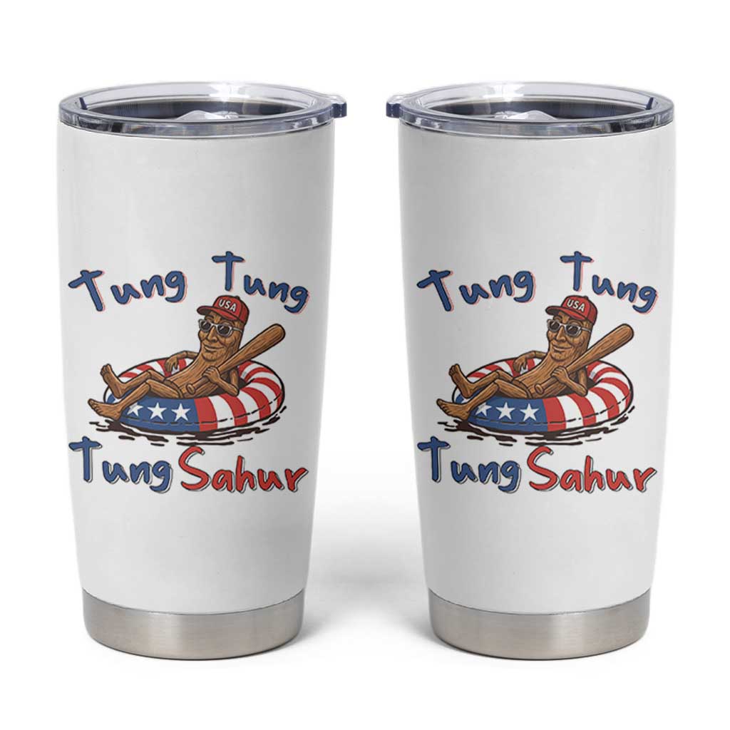 Tung Tung Tung Sahur Italian Brainrot 4th of July Tumbler Cup