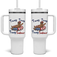 Tung Tung Tung Sahur Italian Brainrot 4th of July Tumbler With Handle