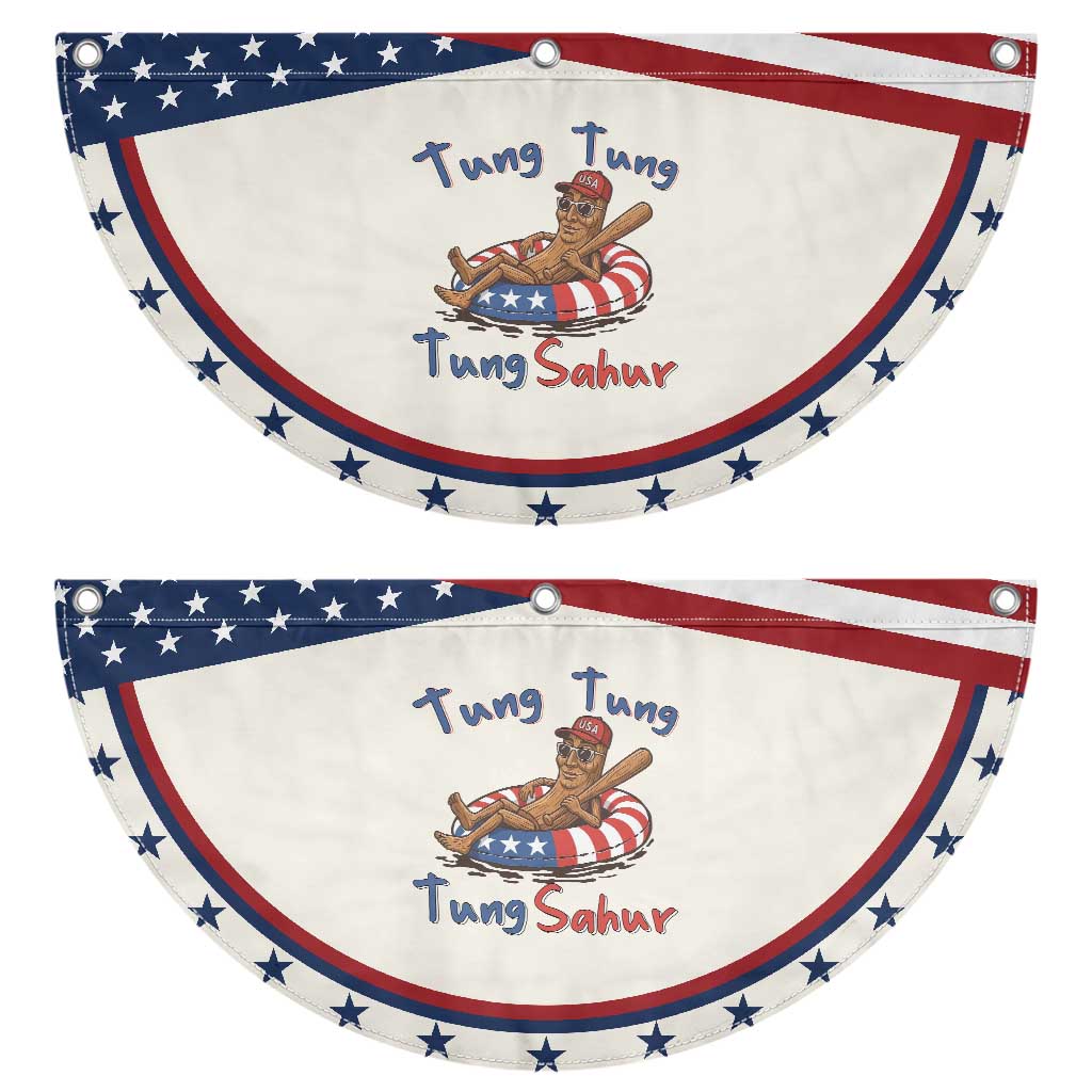 Tung Tung Tung Sahur Italian Brainrot 4th of July Patriotic Fan Flag