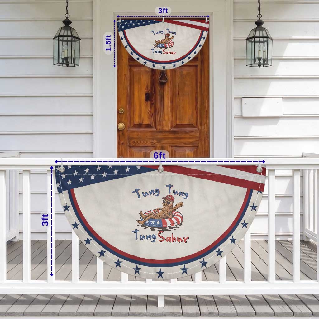 Tung Tung Tung Sahur Italian Brainrot 4th of July Patriotic Fan Flag