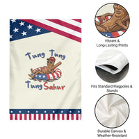 Tung Tung Tung Sahur Italian Brainrot 4th of July Patriotic Garden Flag