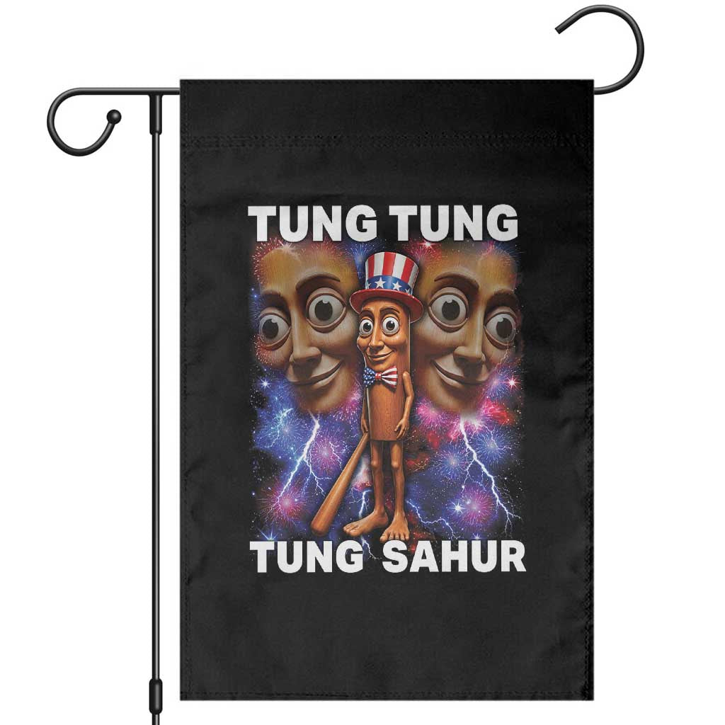 Tung Tung Sahur Italian Brainrot 4th Of July Meme Garden Flag