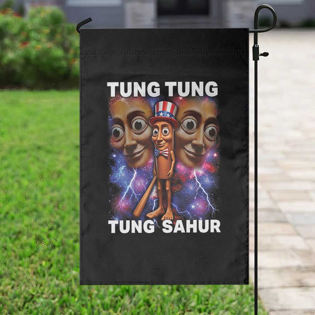 Tung Tung Sahur Italian Brainrot 4th Of July Meme Garden Flag