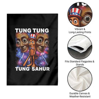 Tung Tung Sahur Italian Brainrot 4th Of July Meme Garden Flag