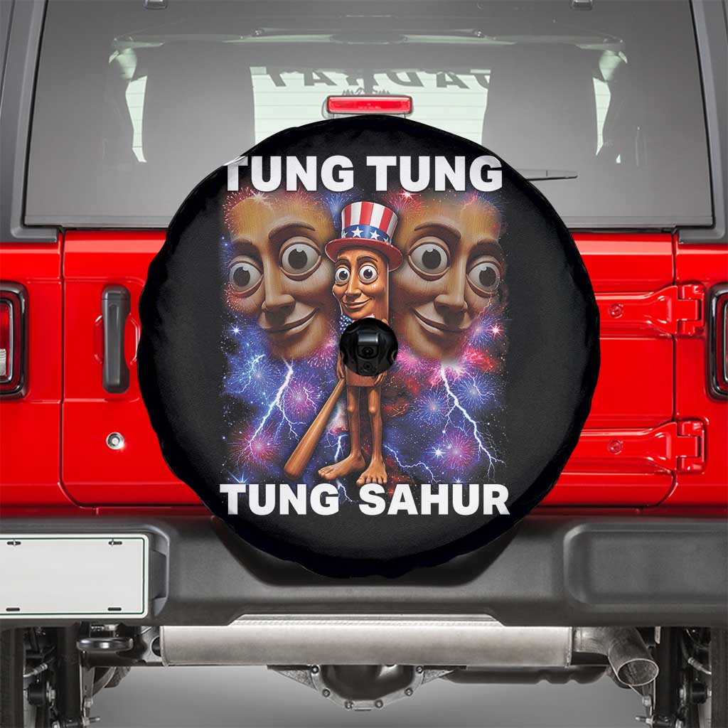 Tung Tung Sahur Italian Brainrot 4th Of July Meme Spare Tire Cover