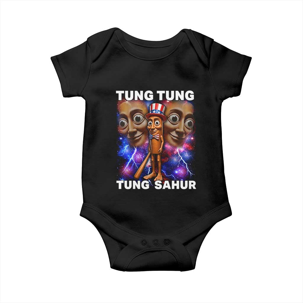 Tung Tung Sahur Italian Brainrot 4th Of July Meme Baby Onesie